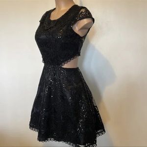 Sequin Hearts Navy Blue Sequin Formal Dress Size 5